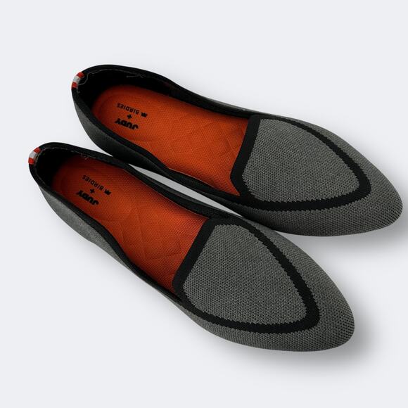 Judy + Birdies The Blackbird Gray Black Knit Loafer Shoes Womens Size 9 - Picture 3 of 8